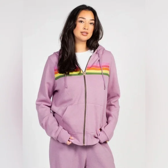 Aviator Nation 5 Stripe Hoodie Zip up Sweatshirt ๐๐ size XL - Picture 4 of 16